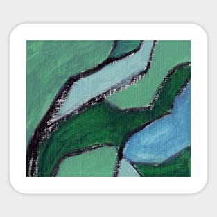 Abstract Oil Painting 2c9 Teal Cerulean Sapphire Sticker